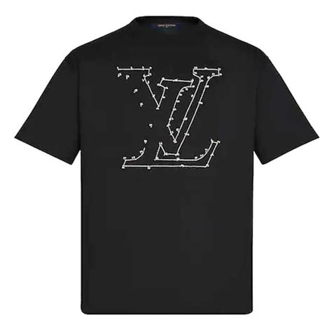 LV STITCH PRINT AND EMBROIDERED T